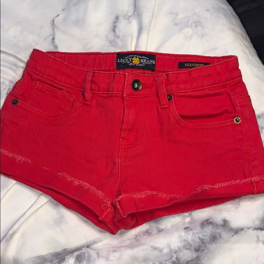 Lucky Brand red jean shorts